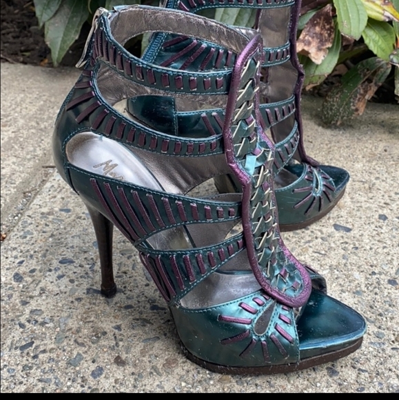 Marciano strap genuine leather ankle sandal heels - Picture 7 of 9